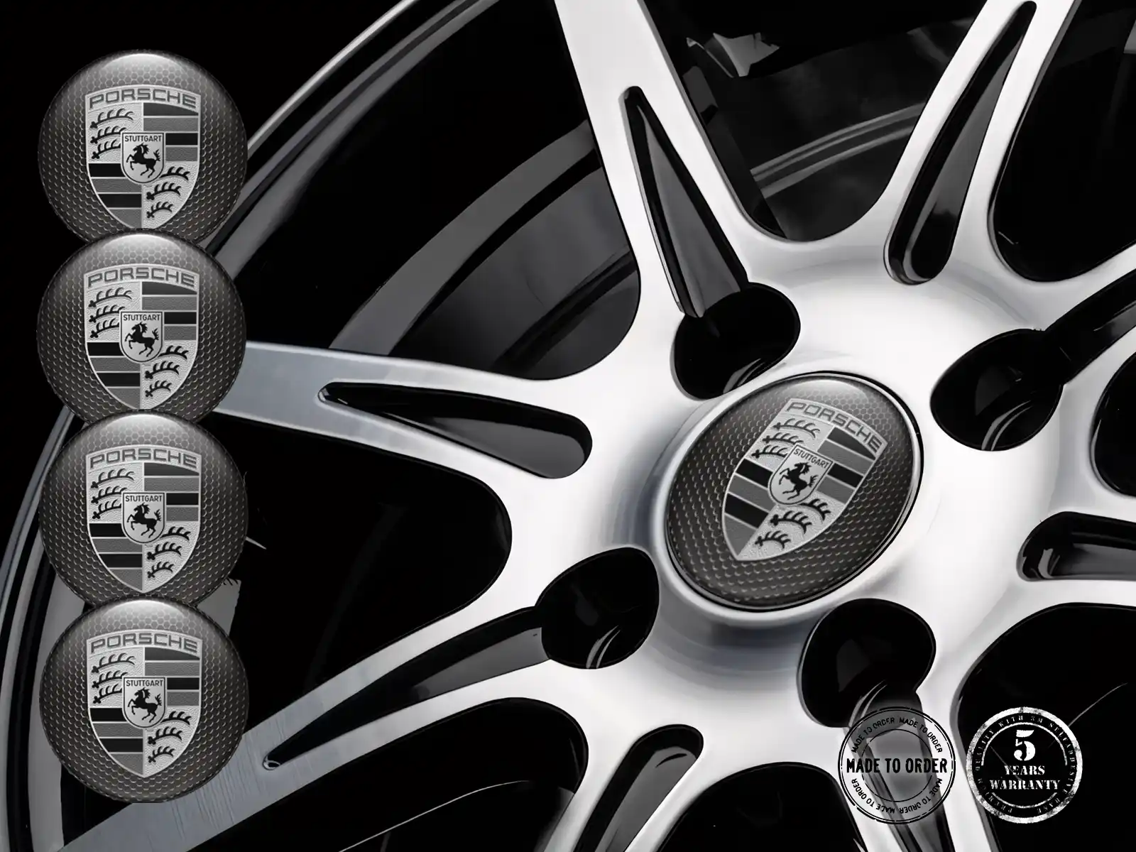 Porsche Calcomanías de Rueda Edición Pegatinas Resina Custom